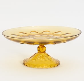 Ochre Glass Cake Plate
