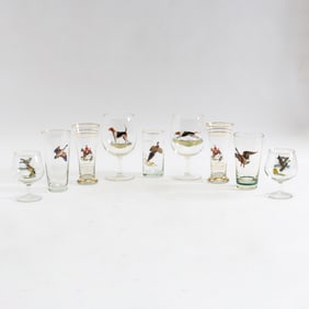Collection of Hunting Scene Glasses