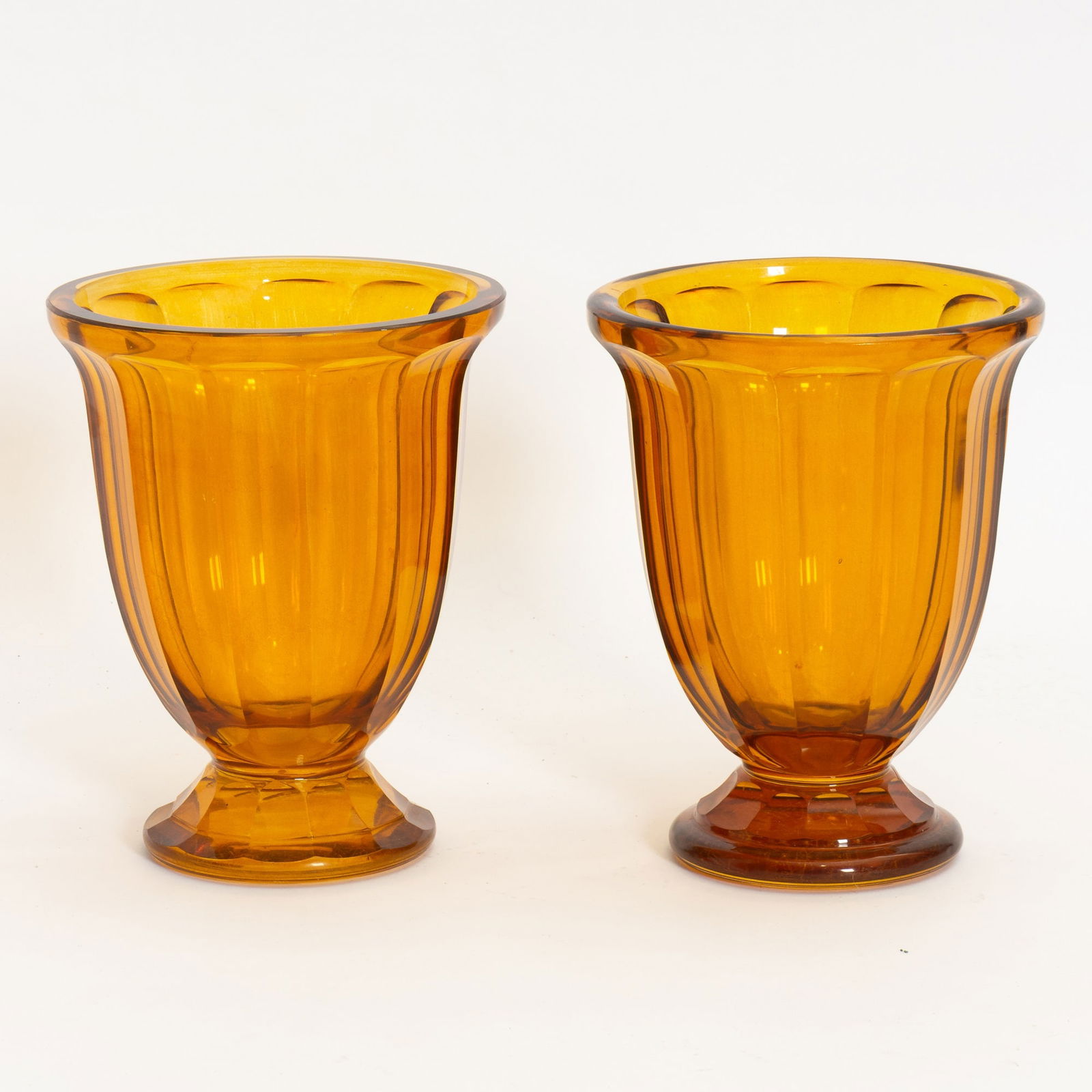 Pair of Amber Glass Urns (1 of 5)