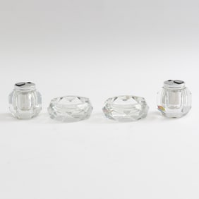 Pair Baccarat Glass Table Lighters