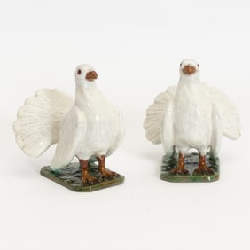 Pair of Ceramic Dove Figures