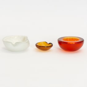 Group of Three Italian Glass Catchalls