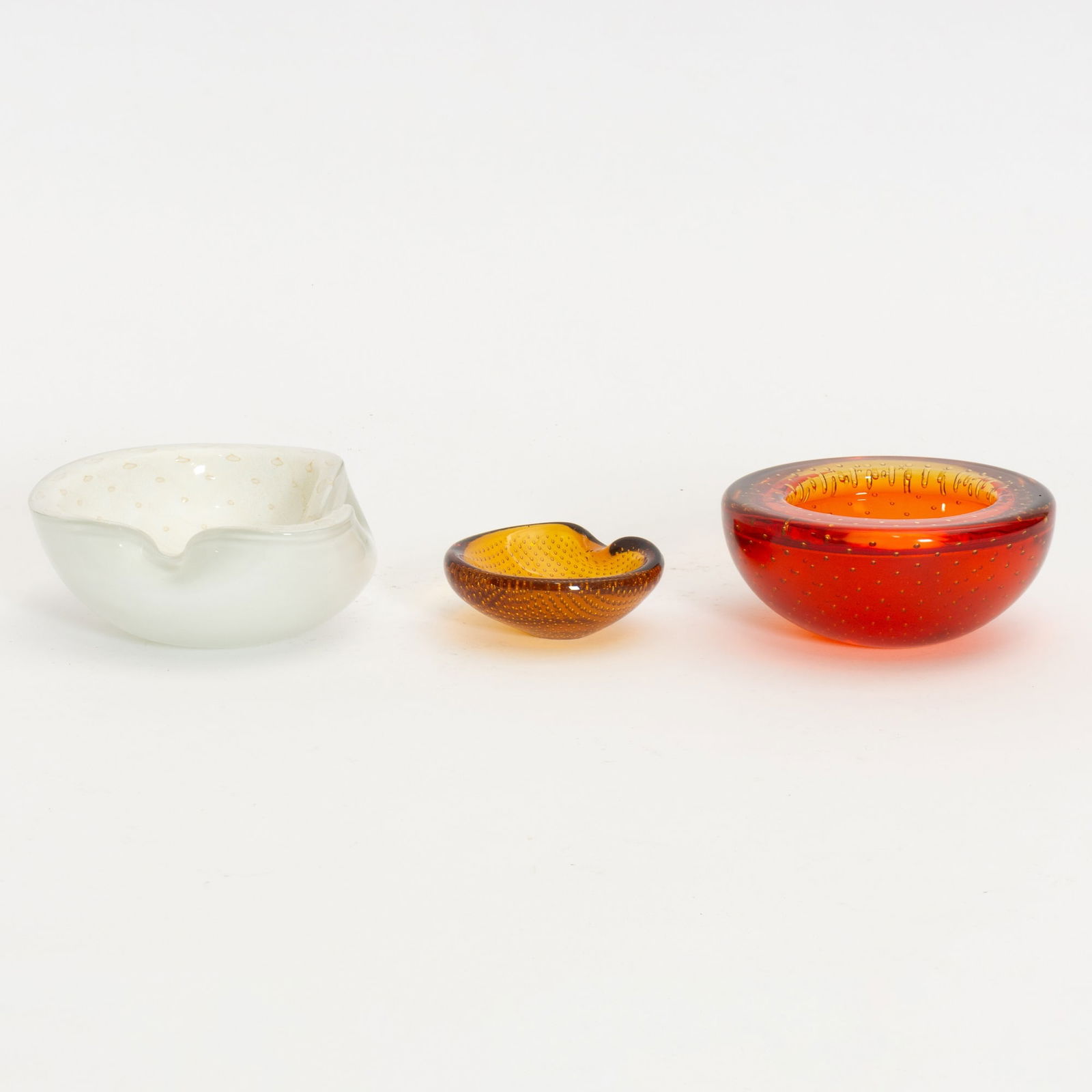 Group of Three Italian Glass Catchalls (1 of 6)