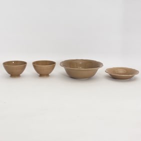 Group of Four French Glazed Ceramic Bowls