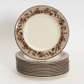 Set of Twelve Josiah Wedgwood for Williams Sonoma Transferware Plates