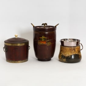 Aldo Tura Parchment and Chrome Ice Bucket
