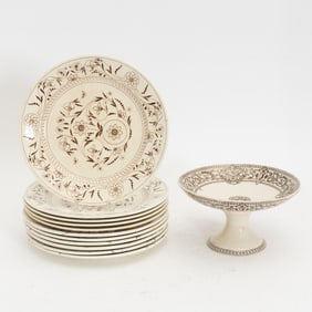 Group of Brown Transferware