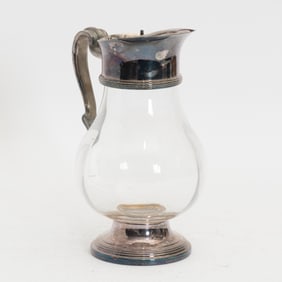 Silverplate and Glass Pitcher
