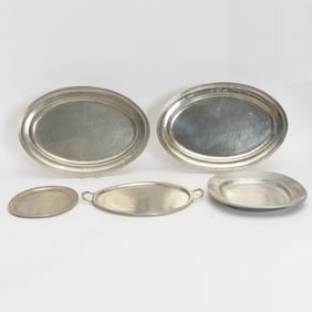 Group of Four Pewter Trays