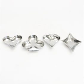 Set of Four Playing Card Symbol Nut Dishes