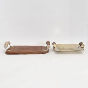 Two Antler-Handled Trays