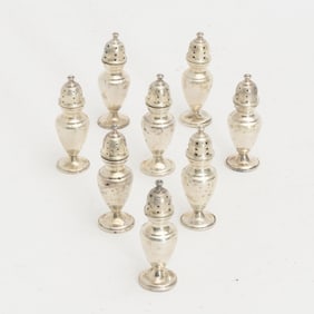 Collection of Eight Sterling Silver Salt and Pepper Shakers