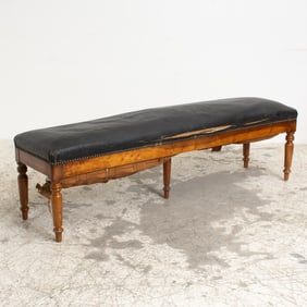Regency Style Upholstered Fruitwood Bench