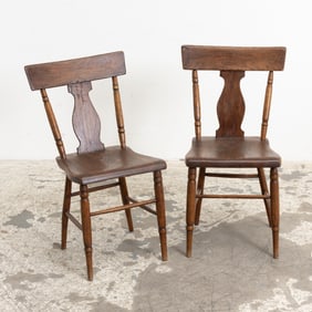 Pair of Oak Splat Back Chairs