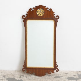 Georgian Style Mirror with Partial Gilt Crest