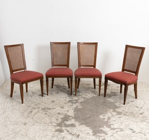 Set of Four Caned Back Chairs Living Room