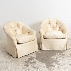 Pair of Tufted Upholstered Lounge Chairs