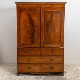 George III Mahogany Linen Press