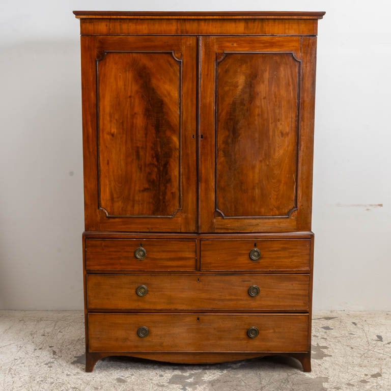 George III Mahogany Linen Press (1 of 7)