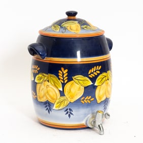 Painted Ceramic Lemonade Jar