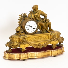 Gilt Metal Mantle Clock