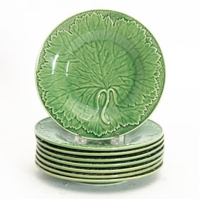 Set of Eight Portuguese Majolica Plates