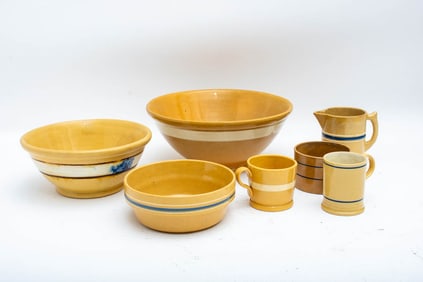 Group of Seven Painted Ceramic Tableware