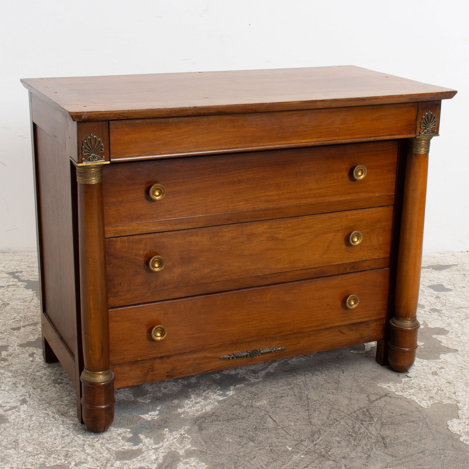 French Empire Style Walnut Chest of Drawers (1 of 8)