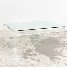 Acrylic Base Glass Top Coffee Table