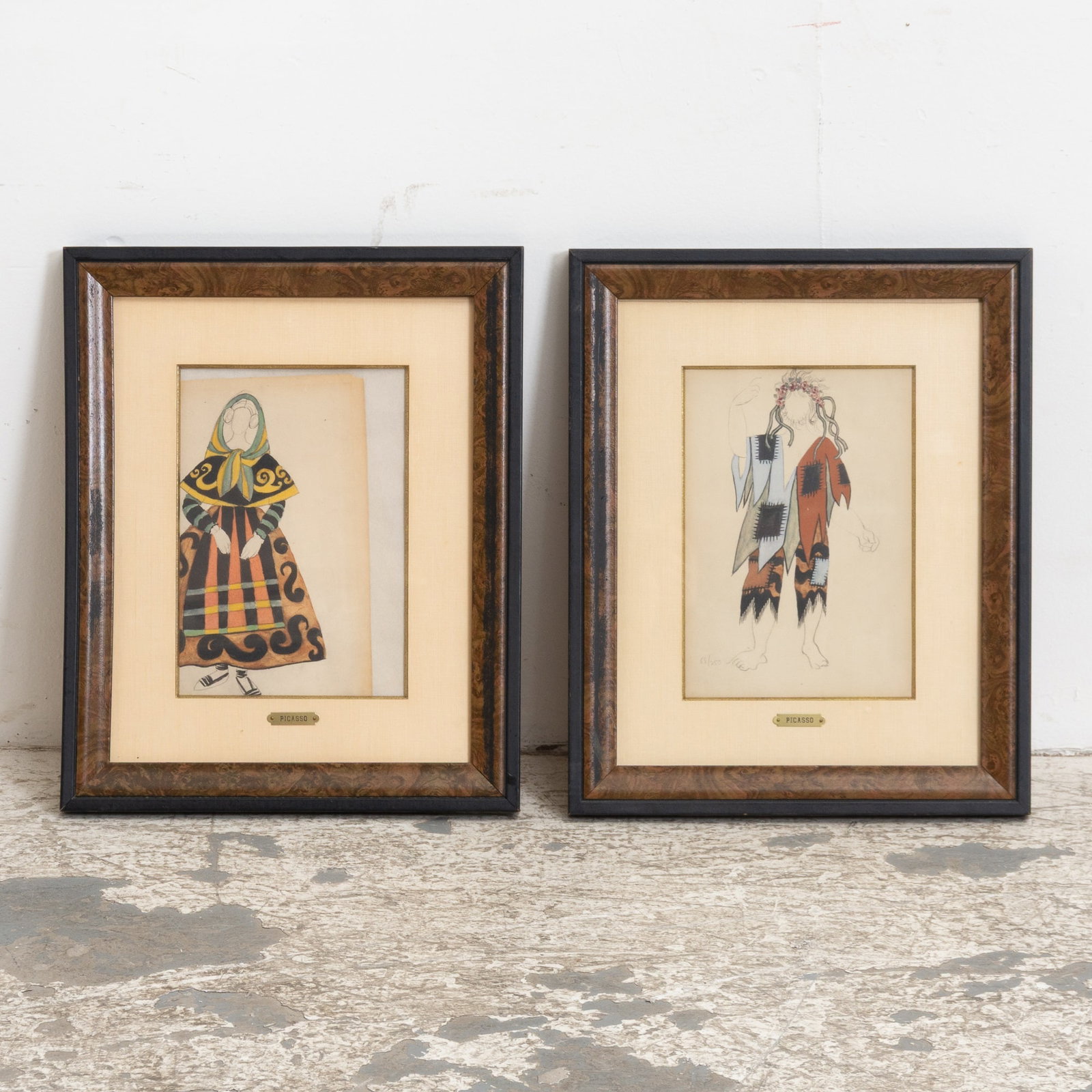 After Pablo Picasso : Two: LE TRICORNE Two pochoirs Each numbered (Overall 16 3/4" h x 13 5 /8" w)Loose print