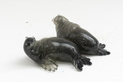 Art Glass Walrus Grouping