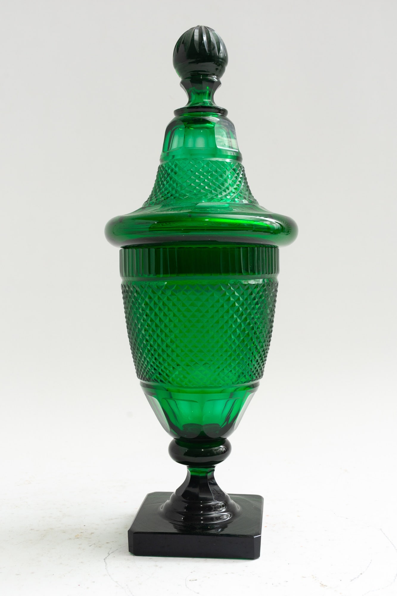 Green Glass Covered Jar (1 of 5)