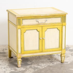 Baker Yellow Painted Minatare Cabinet