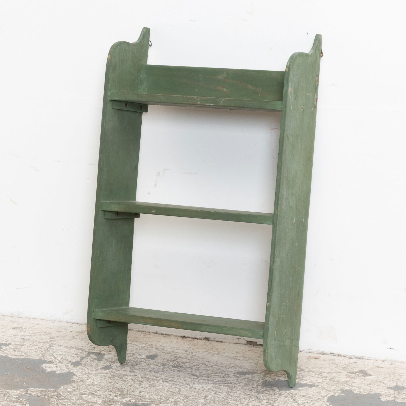 Green Painted Hanging Shelf (1 of 5)