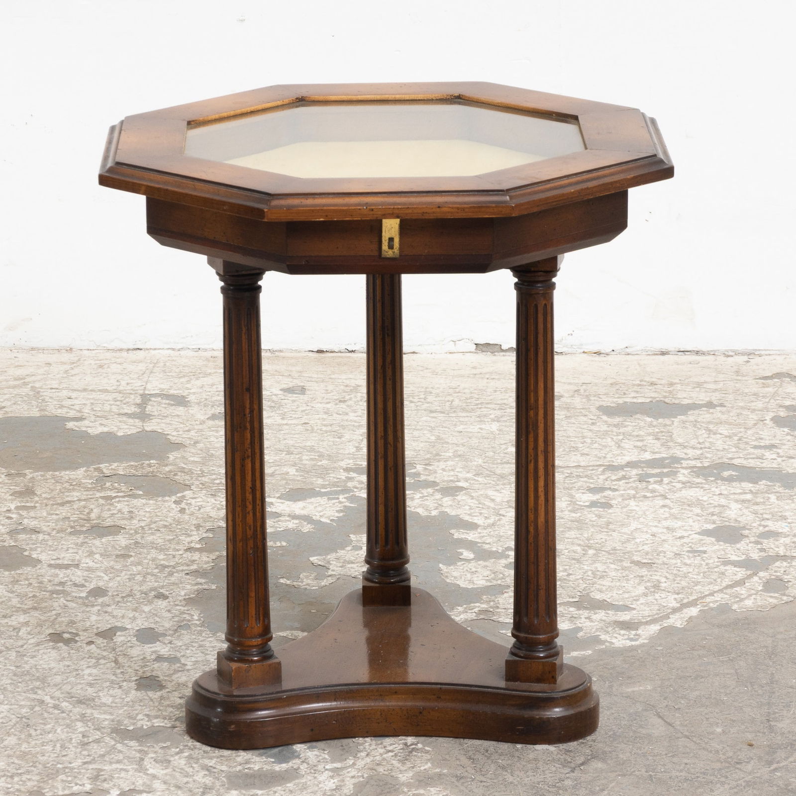 Mahogany Octagonal Vitrine Table Living Room (1 of 4)