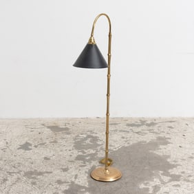 Faux Bamboo Gilt Metal Floor Lamp