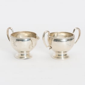 Sterling Silver Creamer and Sugar Bowl Set