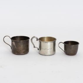 Three Sterling Silver Baby Cups
