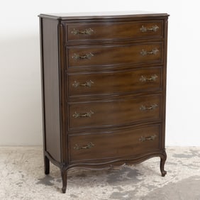 Stain Wood Tall Chest of Drawers