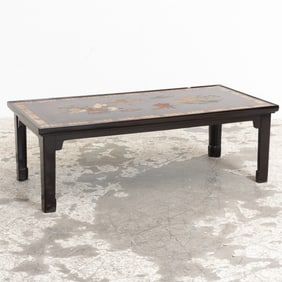 Asian Style Carved Lacquered Low Table