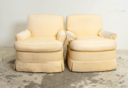Pair of Yellow Upholstered Armchairs
