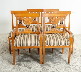 Set of Six French Provincial Empire Style Dining Chairs