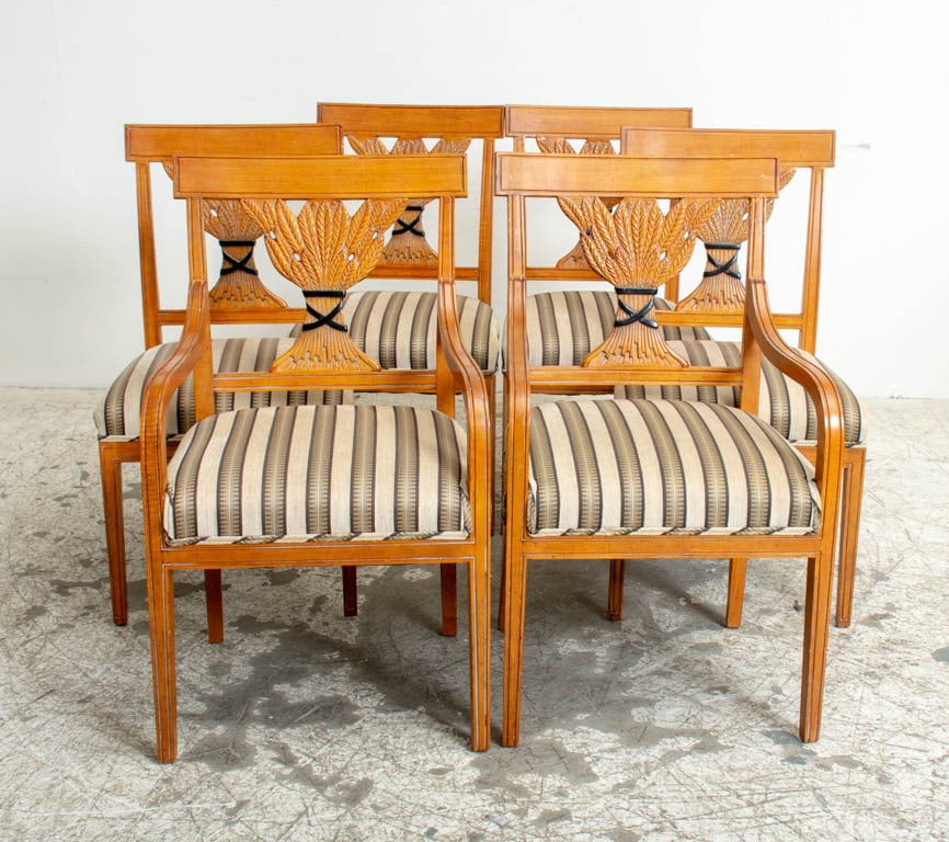 Set of Six French Provincial Empire Style Dining Chairs (1 of 11)