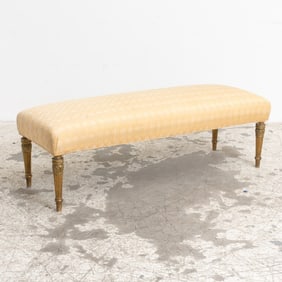 Louis XVI Style Upholstered Gilt-Wood Bench