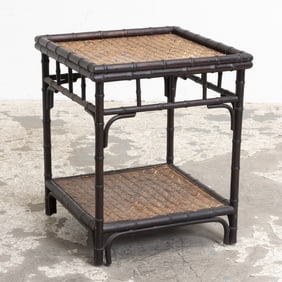 Paint Faux Bamboo and Rattan Side Table