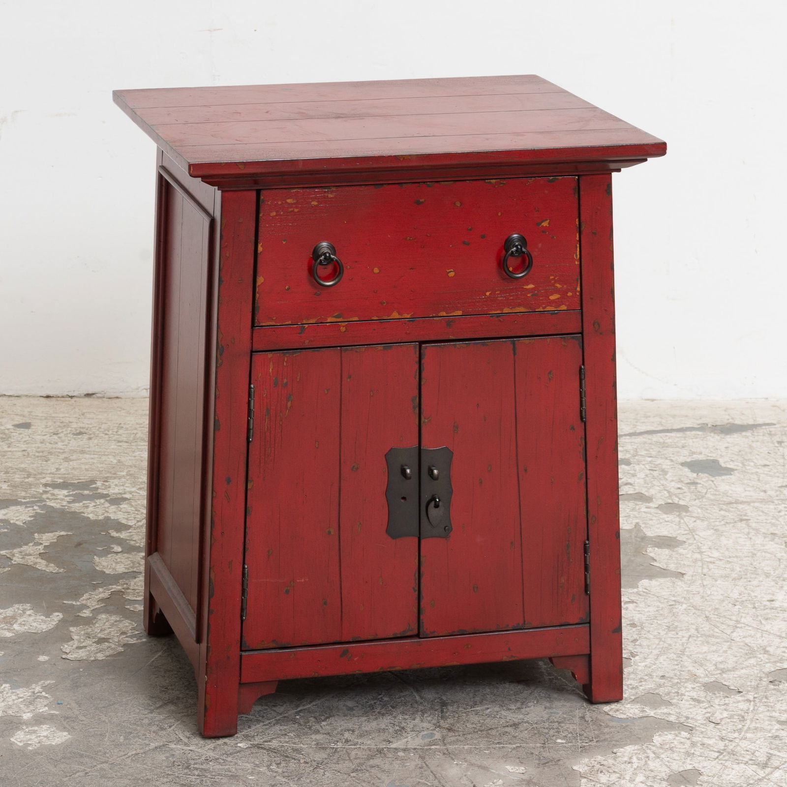 Red Painted Asian Style Cabinet (1 of 9)
