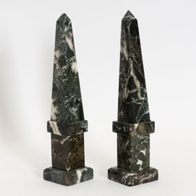 Pair of Marble Oblisk