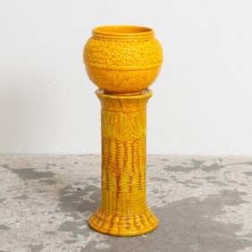 Burmantoft Faience Jardiniere on Stand