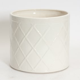 White Painted Ceramic Planter