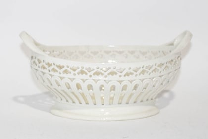 Antique Creamware Basket